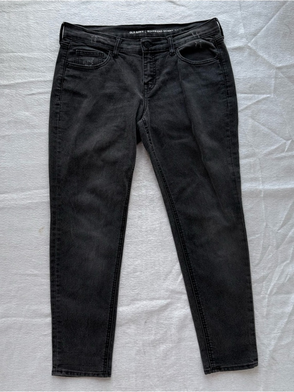 Old‎ Navy Boyfriend Skinny Jeans Womens Size 8 Coal Wash Mid Rise Denim Gray
